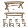 Cookes Collection Western Extending Dining Table, Bench & 4 Chairs 2