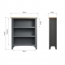 Cookes Collection Palma Small Wide Bookcase Dimensions