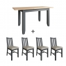 Cookes Collection Palma Grey Medium Extending Table & 4 Chairs