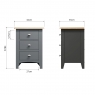 Cookes Collection Palma 3 Drawer Bedside Cabinet 9