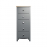 Cookes Collection Palma 5 Drawer Narrow Chest Grey