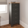 Cookes Collection Palma 5 Drawer Narrow Chest Grey 2