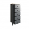 Cookes Collection Palma 5 Drawer Narrow Chest Grey 4