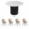 Ravello Oval Dining Table & 4 Beige Chairs 1