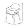 Clifton Upholstered Arm Chair - Rust Velvet 7