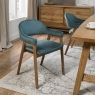 Clifton Upholstered Arm Chair - Azure Velvet 2