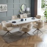 Alaric Dining Table & 6 Beige Chairs