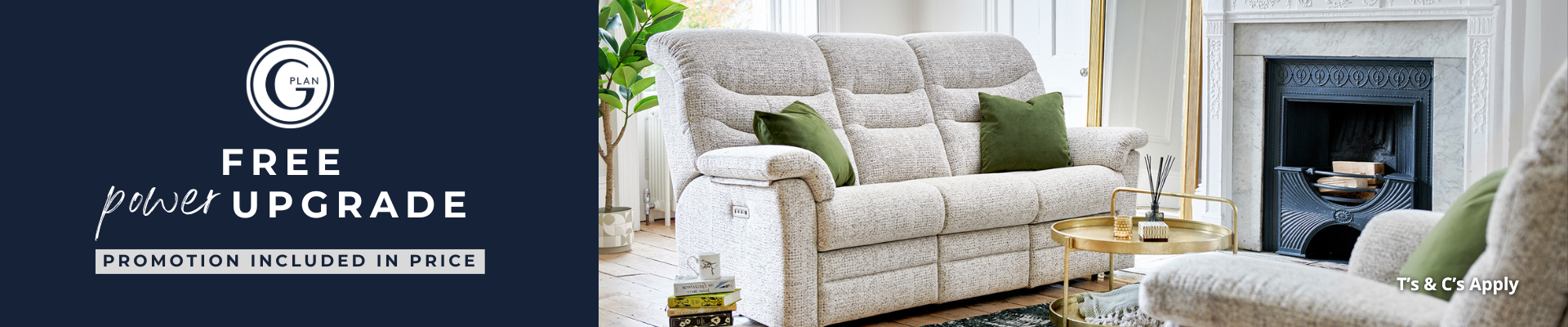 G Plan Free Power Upgrade Ledbury Collections Banner