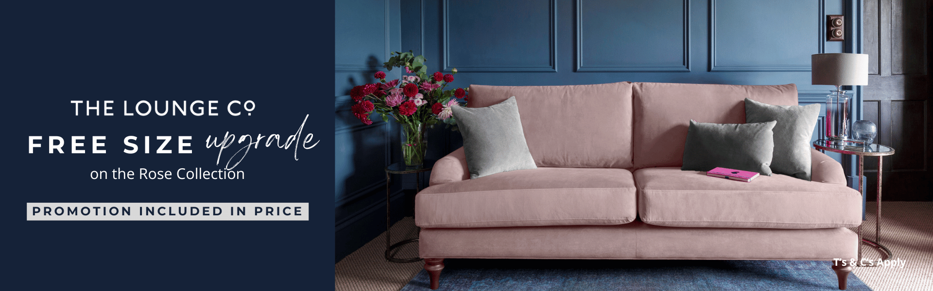 The Lounge Co Rose Free Size Upgrade Landing Page Banner