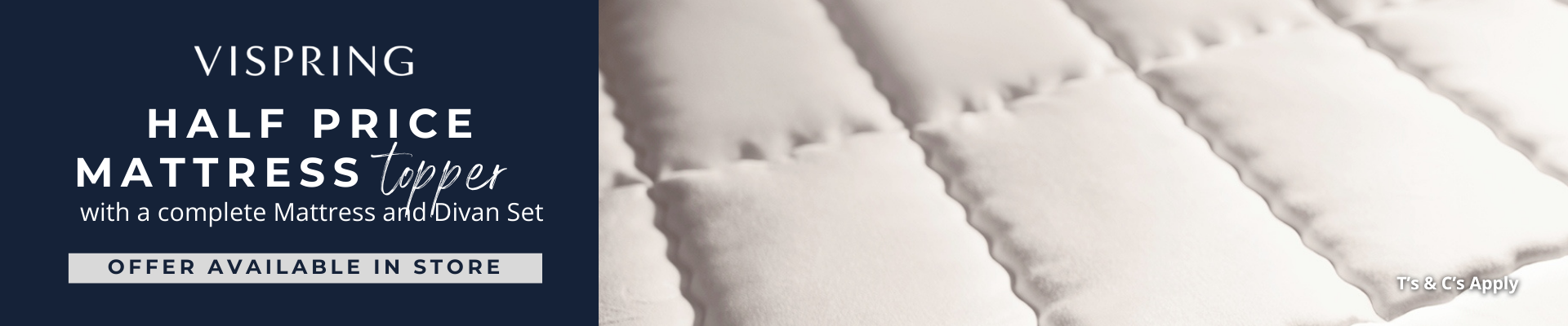 Vispring Half Price Mattress Topper Collections Banner