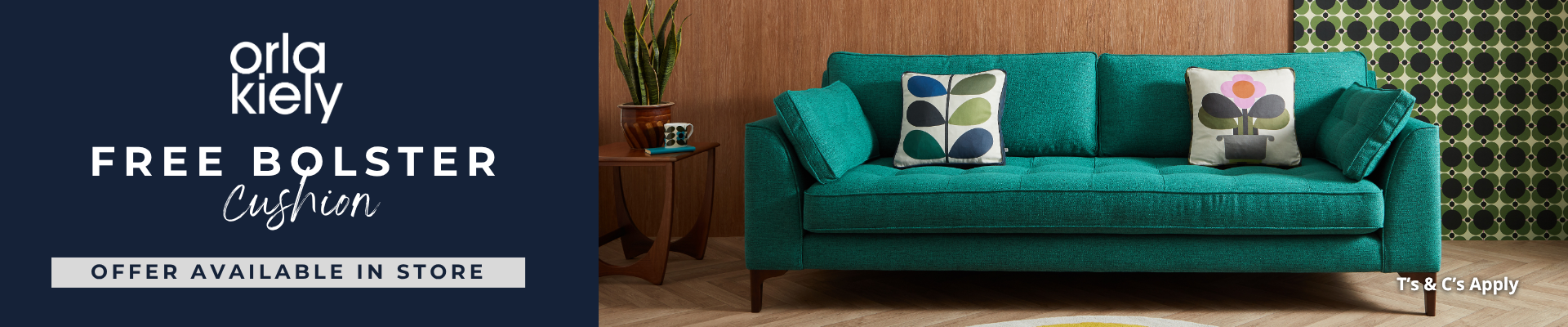 Orla Kiely Free Bolster Cushion Collection Banner