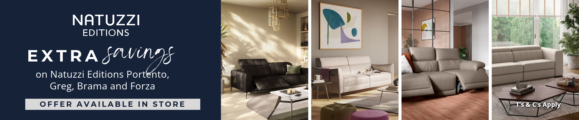 Natuzzi Editions Extra Savings Collections Banner