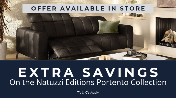 Natuzzi Editions Extra Savings Product Banner Portento