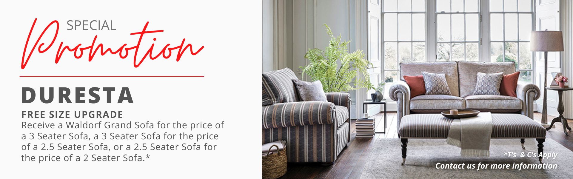 Duresta Southsea Free Size Upgrade Landing Page Banner 